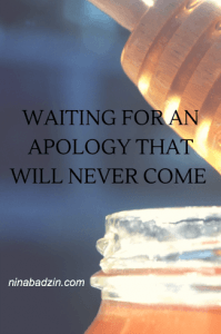 waiting for an apology