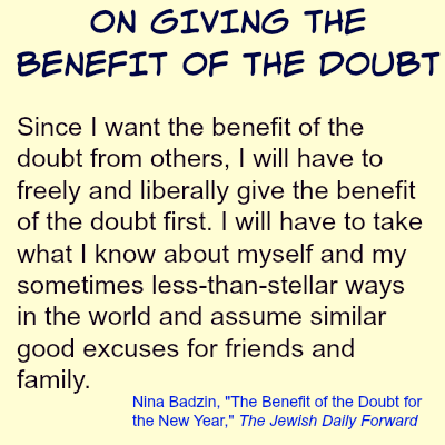 benefit of the doubt