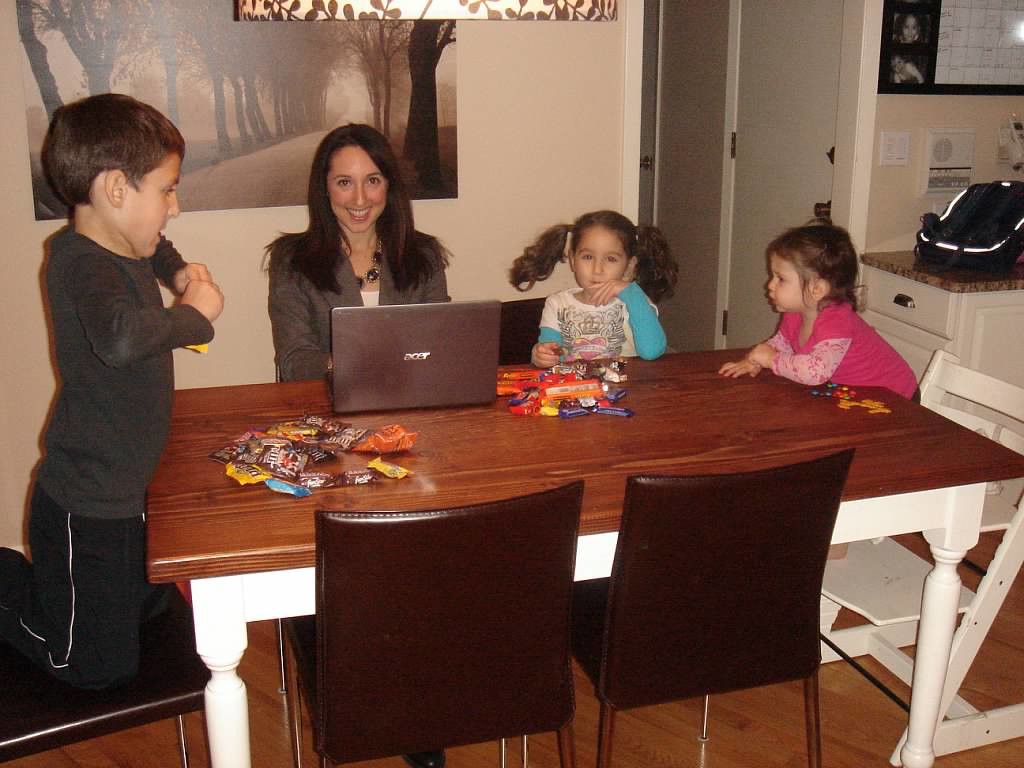 Found this picture on Shutterfly from the day in November 2010 when my blog first went live. (Not sure why my kids have so much candy on the table. I had one less baby and many less wrinkles around my eyes.)