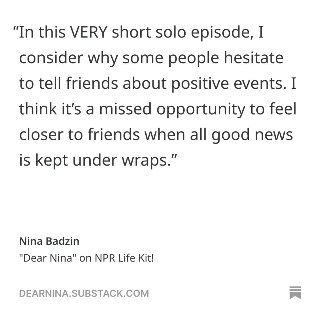 quote about sharing good news with friends