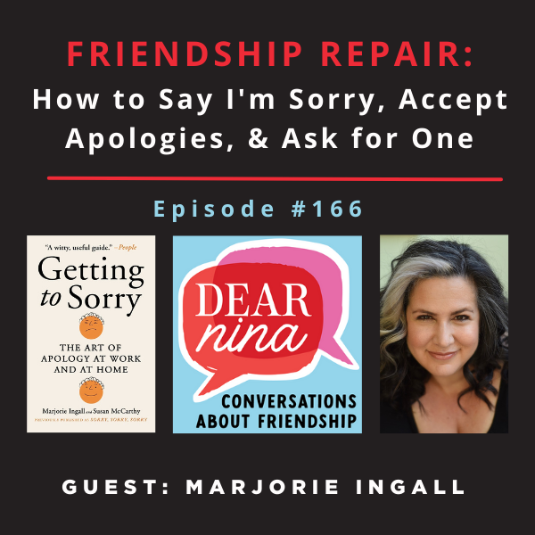 author photo marjorie ingall and book cover getting to sorry